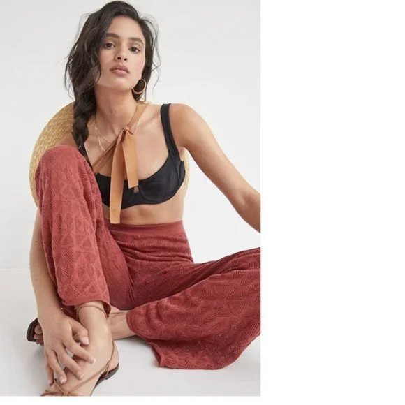 Anthropologie Pointelle Wide-Leg Pants - Picture 3 of 6